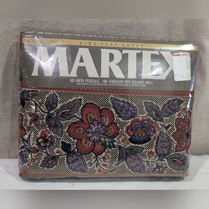 New Vintage Martex Avignon King Flat Sheet Floral French Provicial English